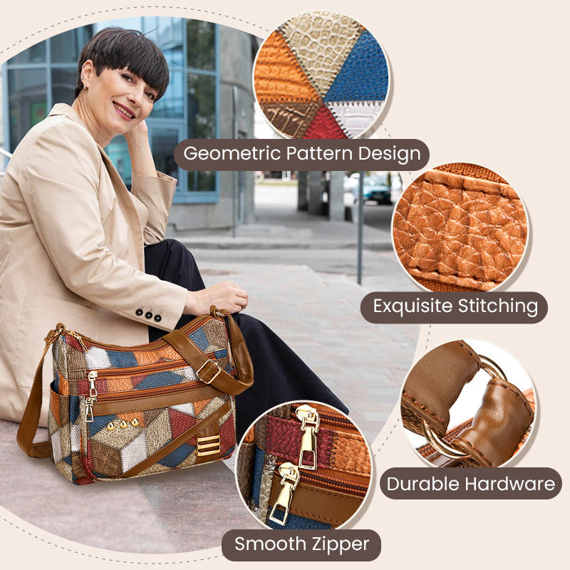 🔥2025 Heißer Verkau👜Vintage Tas Met Geometrisch Patroon En Verstelbare Band