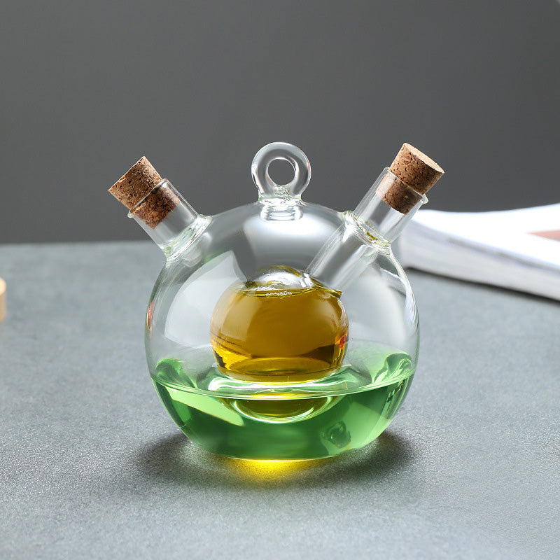 🌟 Double Layered Floating Glass Oil Bottle - Machen Sie das Kochen schöner und genießen Sie jeden Tropfen Gewürz! 🍶✨