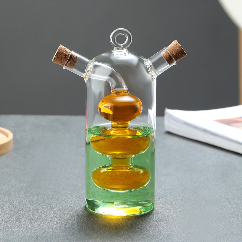 🌟 Double Layered Floating Glass Oil Bottle - Machen Sie das Kochen schöner und genießen Sie jeden Tropfen Gewürz! 🍶✨