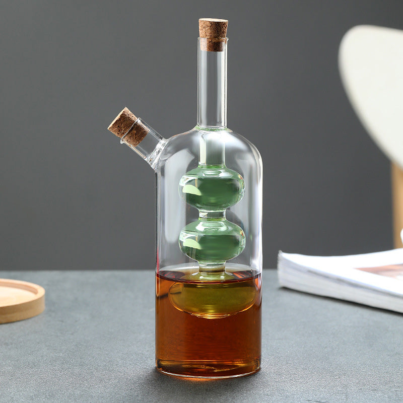 🌟 Double Layered Floating Glass Oil Bottle - Machen Sie das Kochen schöner und genießen Sie jeden Tropfen Gewürz! 🍶✨