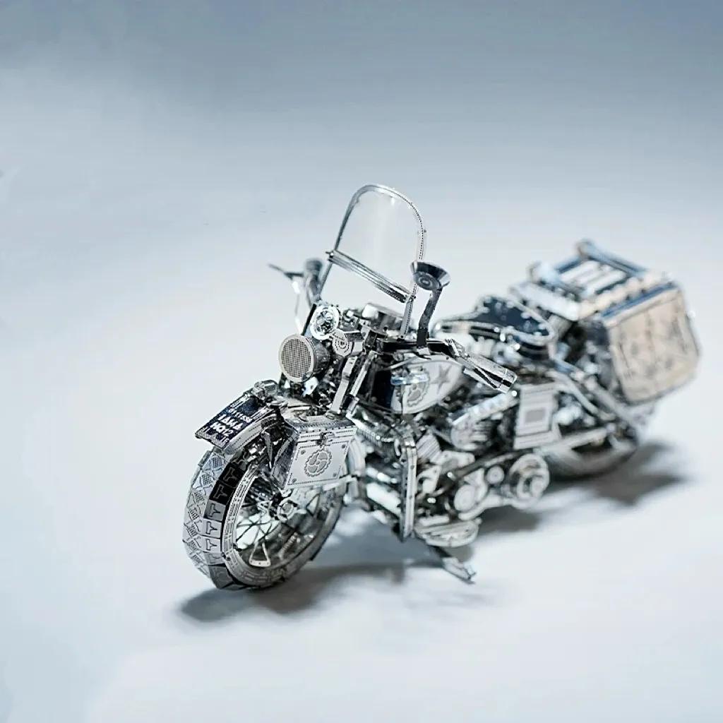 🔥SONDERANGEBOT🔥 3D-Metall-Motorrad-Bausatz aus Silber