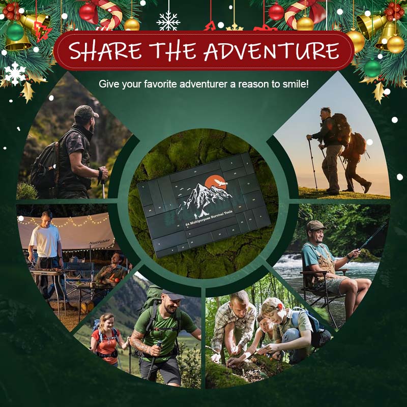 🎄2025 Überlebens-Kit-Adventskalender Outdoor Enthusiast Weihnachts Blind Box