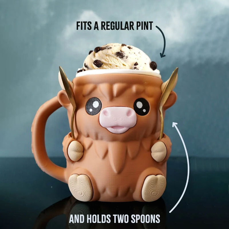 🐮Ferdinand Hochlandkuh Eiscreme-Behälterhalter