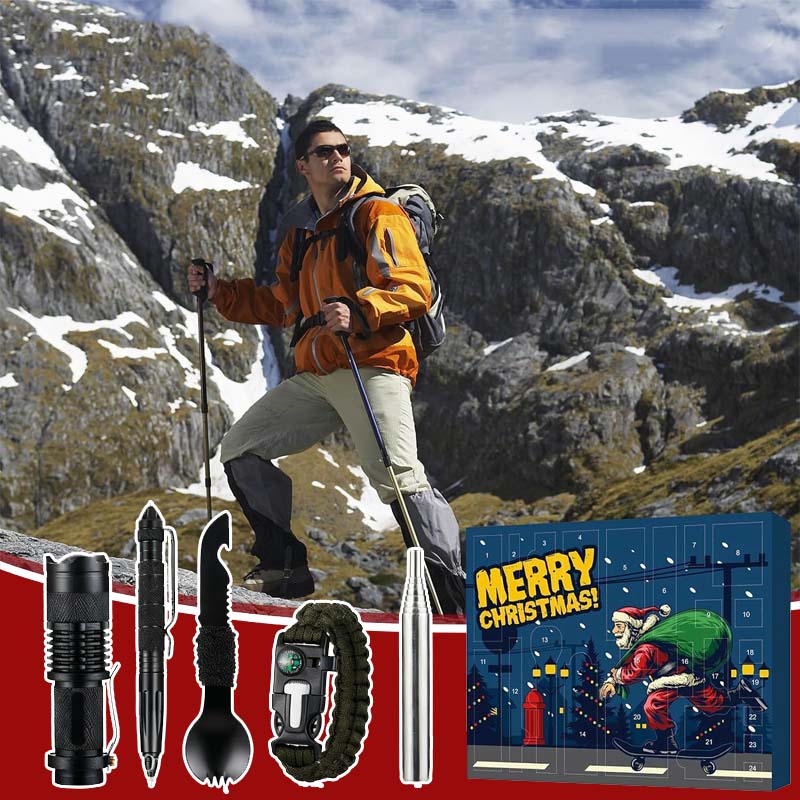 🎄2025 Überlebens-Kit-Adventskalender Outdoor Enthusiast Weihnachts Blind Box