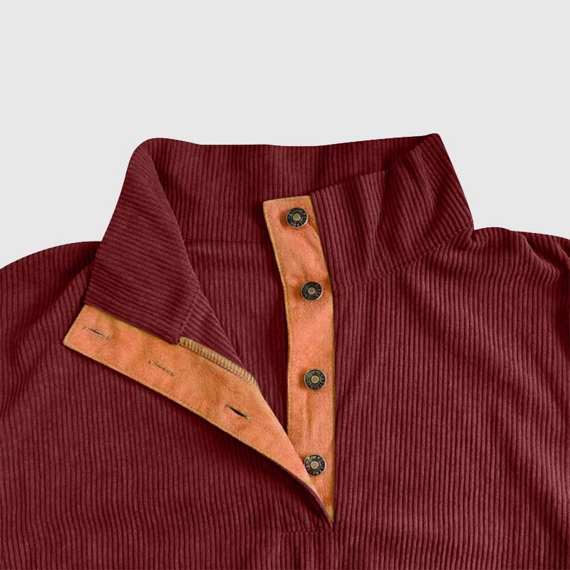 👔Herrenpullover In Cord Mit Stehkragen✈️2 kaufen und Versandkostenfrei