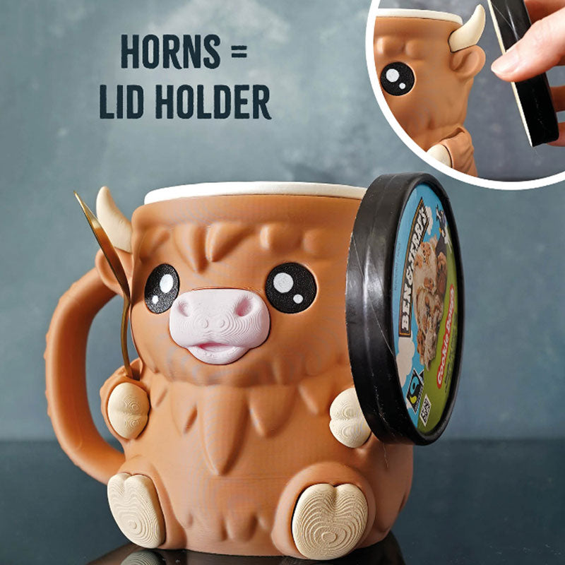 🐮Ferdinand Hochlandkuh Eiscreme-Behälterhalter