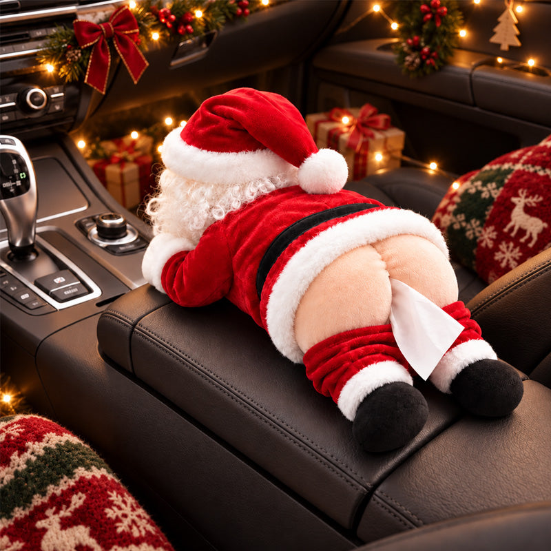 🎅🍑 Lustiger Weihnachtsmann-Popo-Taschentuchspender