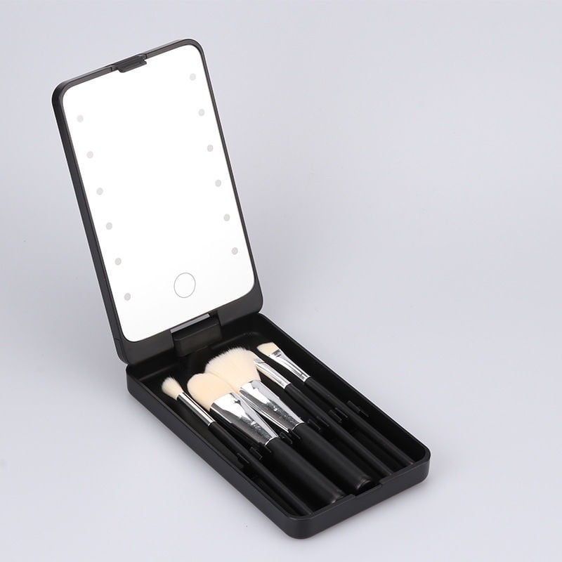 Reise-Makeup-Pinselset mit LED-Licht