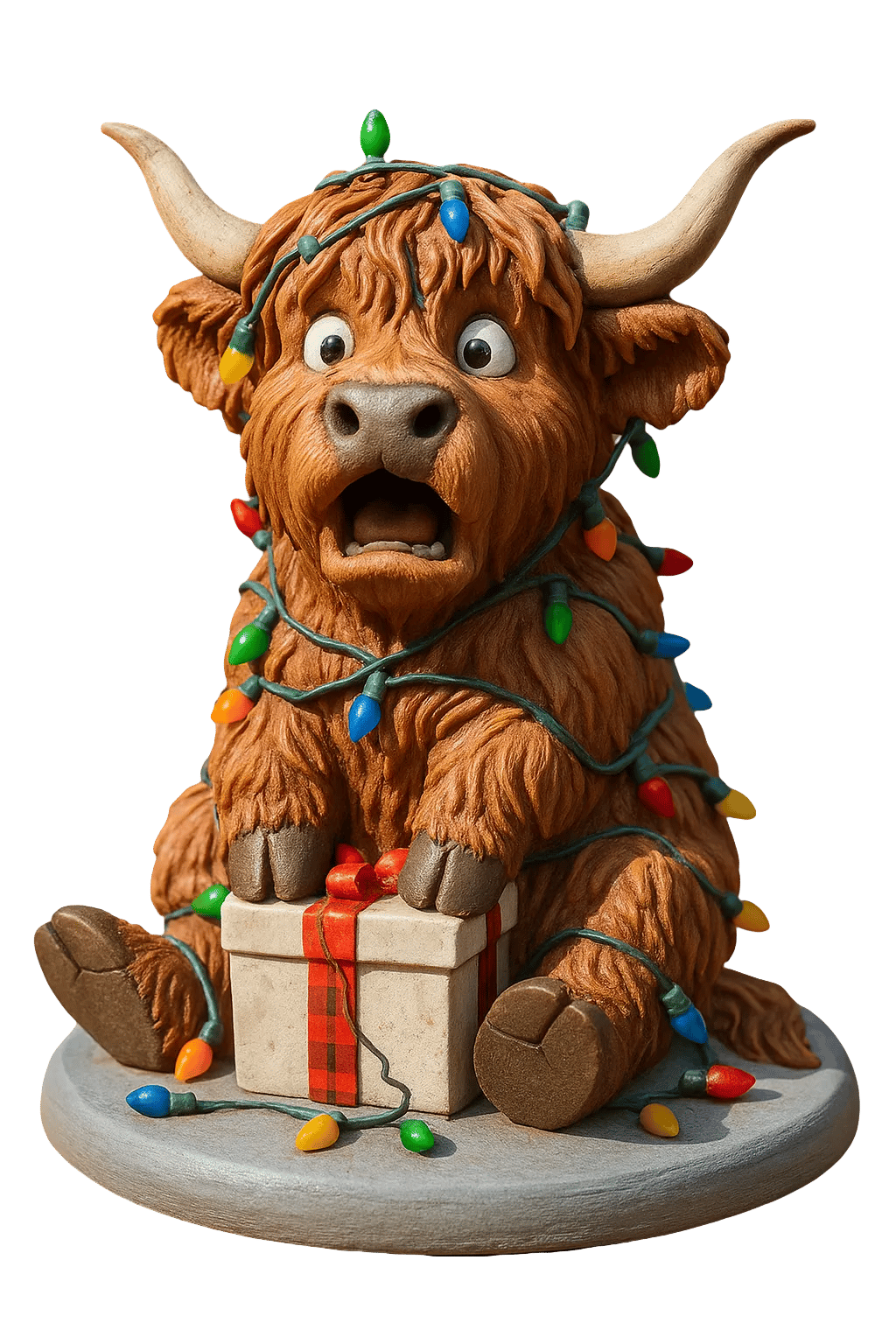🐮Highland Cow Adventskalender 2025🎄 - 3D handgefertigte Highland Cow Puppe (24 Stück)