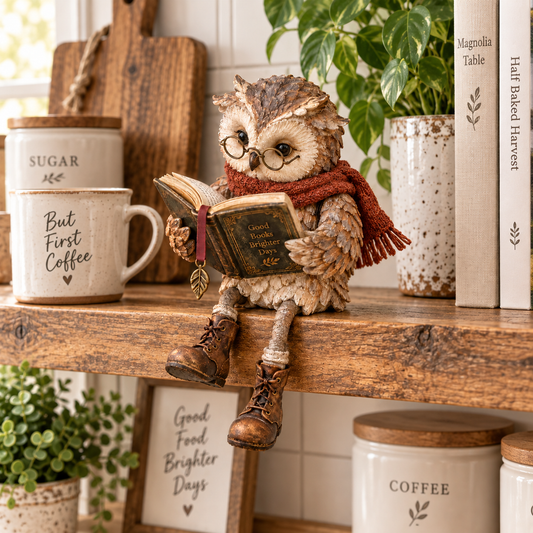 🦉 Lesende Eule Figur