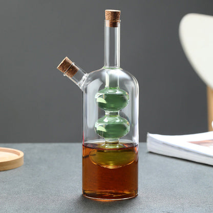 🌟 Double Layered Floating Glass Oil Bottle - Machen Sie das Kochen schöner und genießen Sie jeden Tropfen Gewürz! 🍶✨