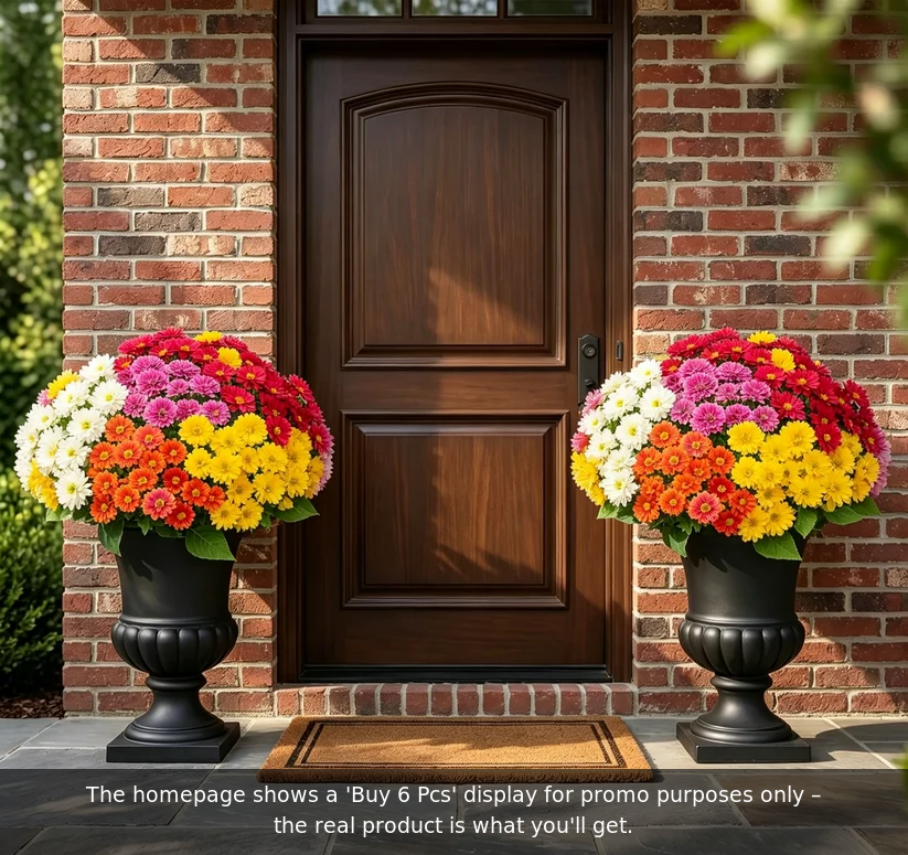 🌼- Künstliche Chrysanthemen für den Außenbereich (Sunset Mums) - UV-beständig, wasserdicht, windfest