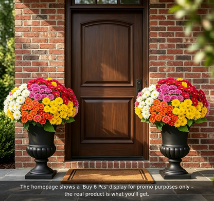 🌼- Künstliche Chrysanthemen für den Außenbereich (Sunset Mums) - UV-beständig, wasserdicht, windfest