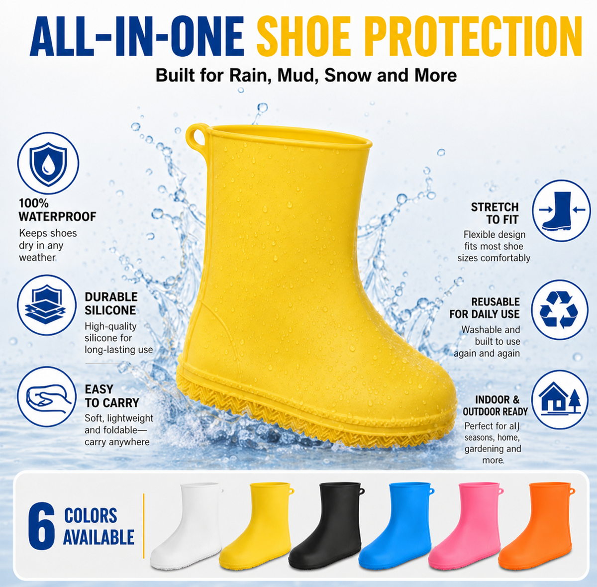 🌧️Stop Natte Sneakers! Zware Regenoverschoenen — Antislip & Opvouwbaar in je Tas