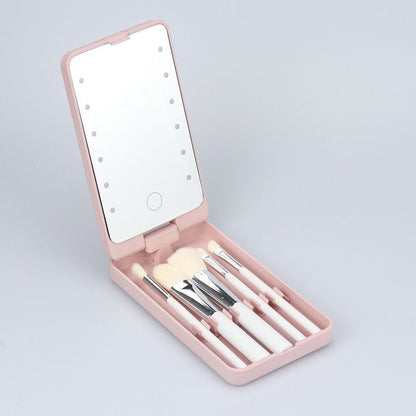 Reise-Makeup-Pinselset mit LED-Licht