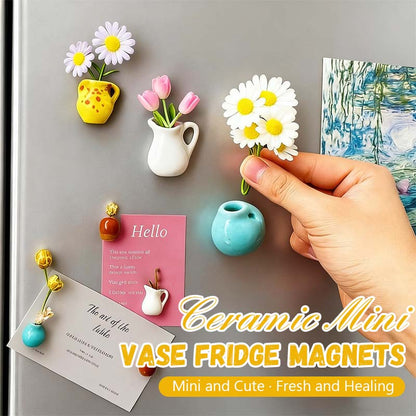 🌼 Keramische Minivasen als Kühlschrankmagnet