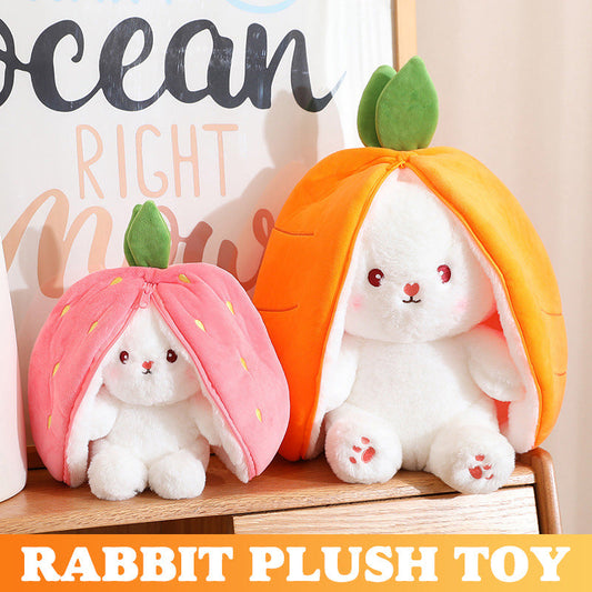 🍓 Heißer Verkauf 50% OFF🍓  Ostertag Erdbeerhase verwandelt sich in ein kleines Kaninchen🎀 Fruchtpuppe Plüschtier🐰