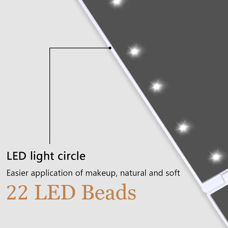 Dreiseitiger klappbarer Led-Makeup-Spiegel