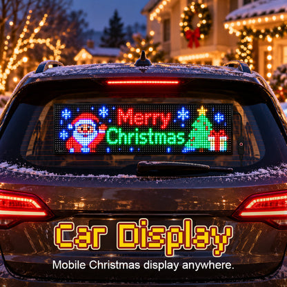 🎅🚗 Animiertes LED-Auto-Display – App-gesteuert, USB-C ✨