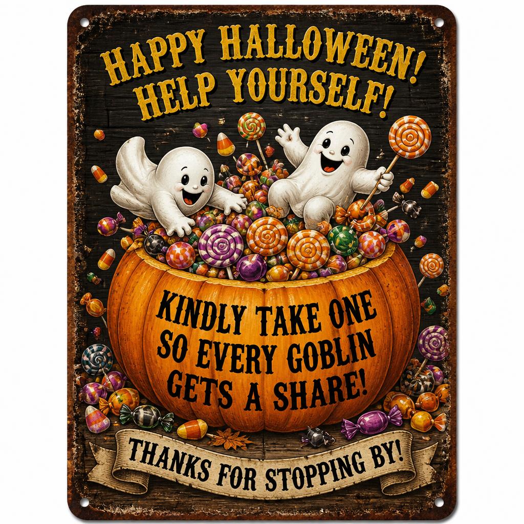 👻 Genieß die Party! Halte die Magie für jedes Kind lebendig – mit diesem Vintage Halloween Veranda-Schild 🎃