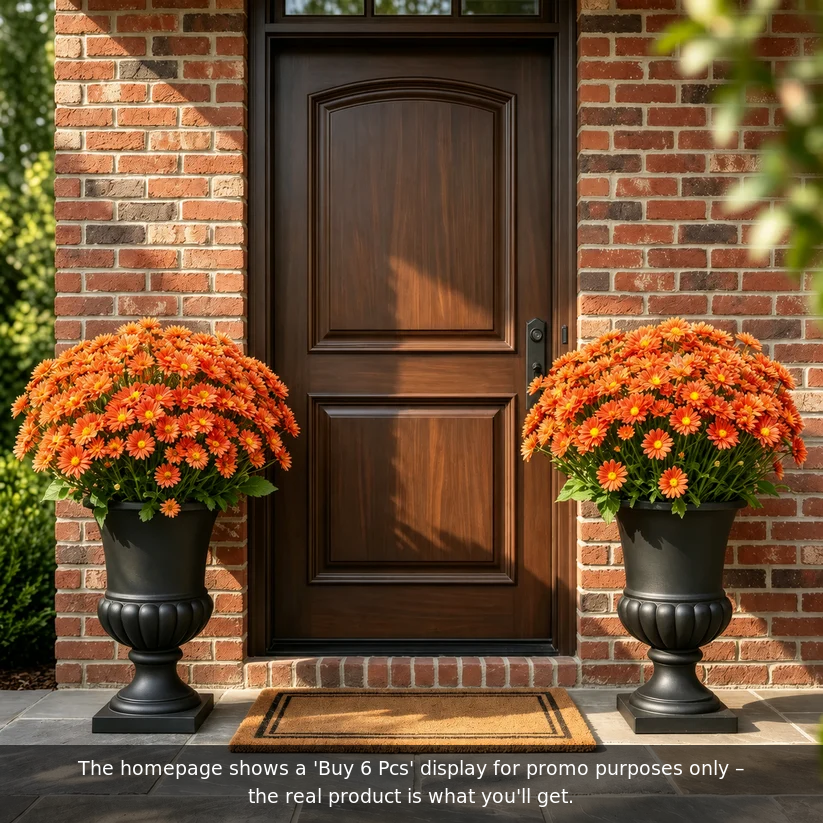 🌼- Künstliche Chrysanthemen für den Außenbereich (Sunset Mums) - UV-beständig, wasserdicht, windfest