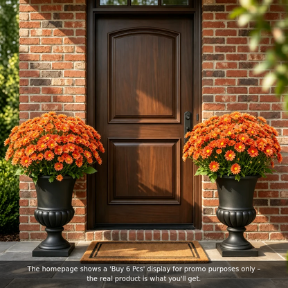 🌼- Künstliche Chrysanthemen für den Außenbereich (Sunset Mums) - UV-beständig, wasserdicht, windfest