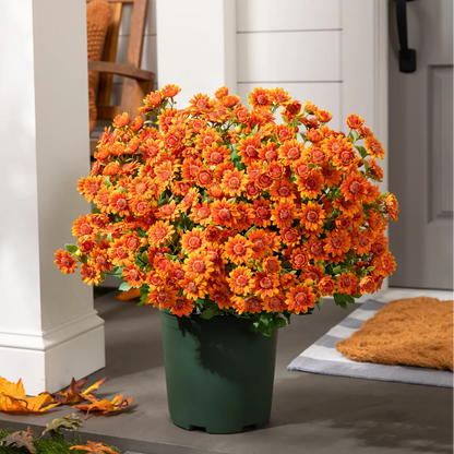 🌼- Künstliche Chrysanthemen für den Außenbereich (Sunset Mums) - UV-beständig, wasserdicht, windfest