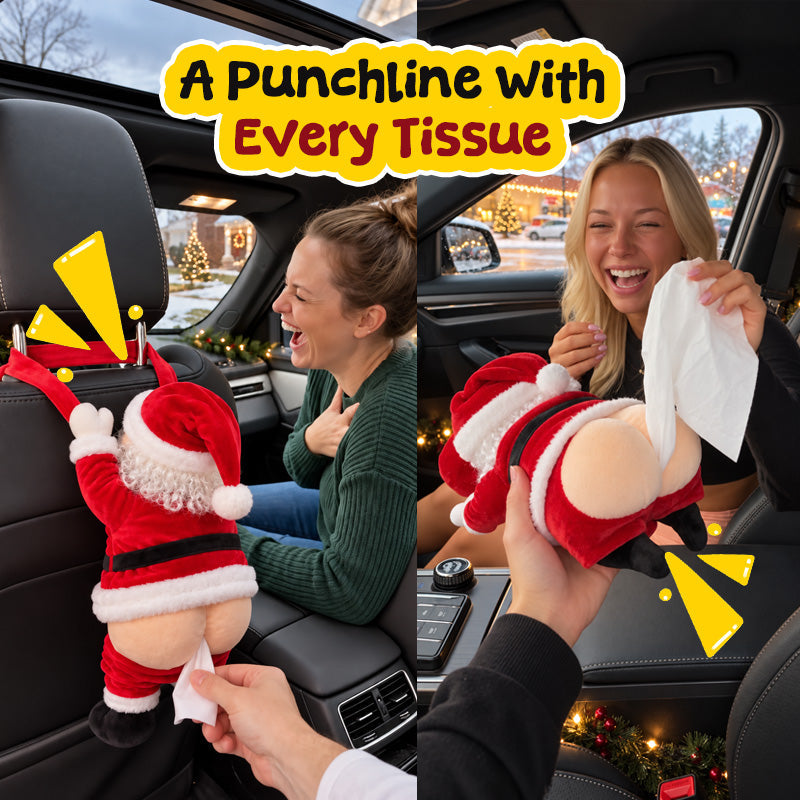 🎅🍑 Lustiger Weihnachtsmann-Popo-Taschentuchspender