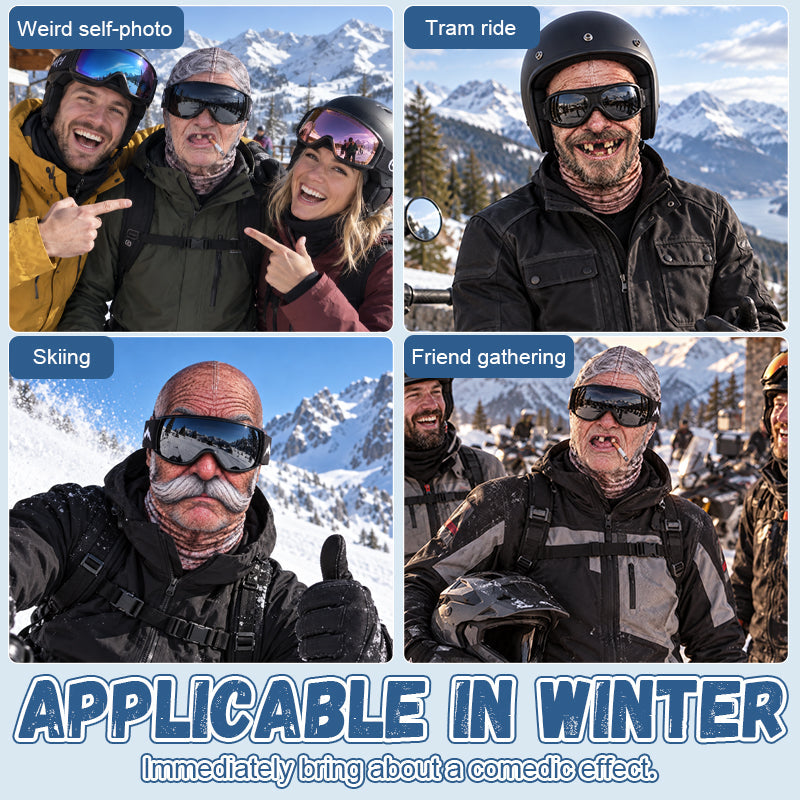 🎭 Lustige realistische Gesichts-Skimaske – urkomisches Winterparty-Zubehör für Outdoor-Gruppen ❄️😂