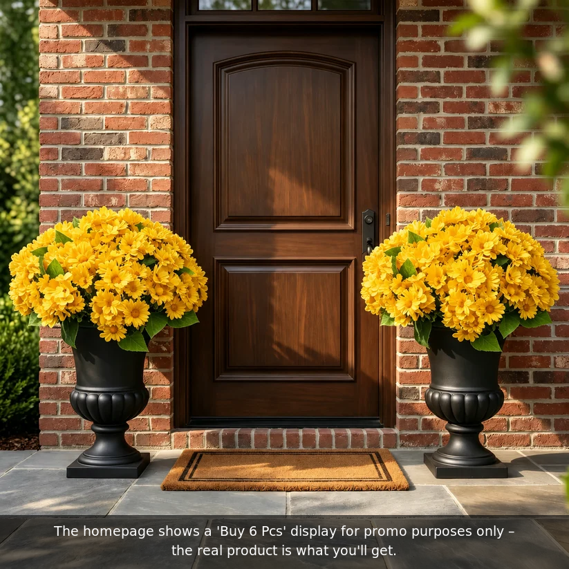 🌼- Künstliche Chrysanthemen für den Außenbereich (Sunset Mums) - UV-beständig, wasserdicht, windfest