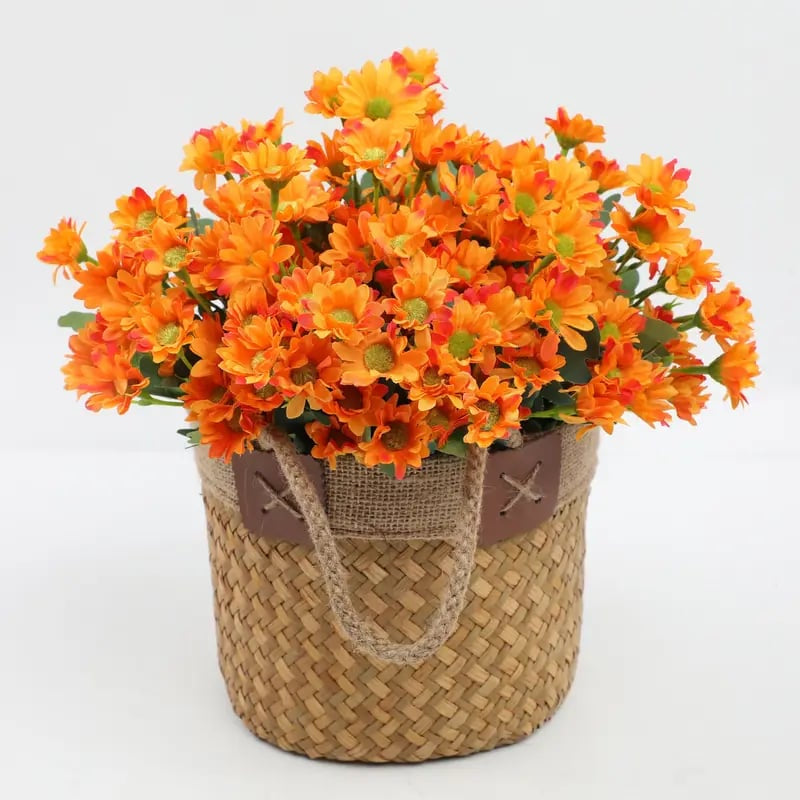 🌼- Künstliche Chrysanthemen für den Außenbereich (Sunset Mums) - UV-beständig, wasserdicht, windfest
