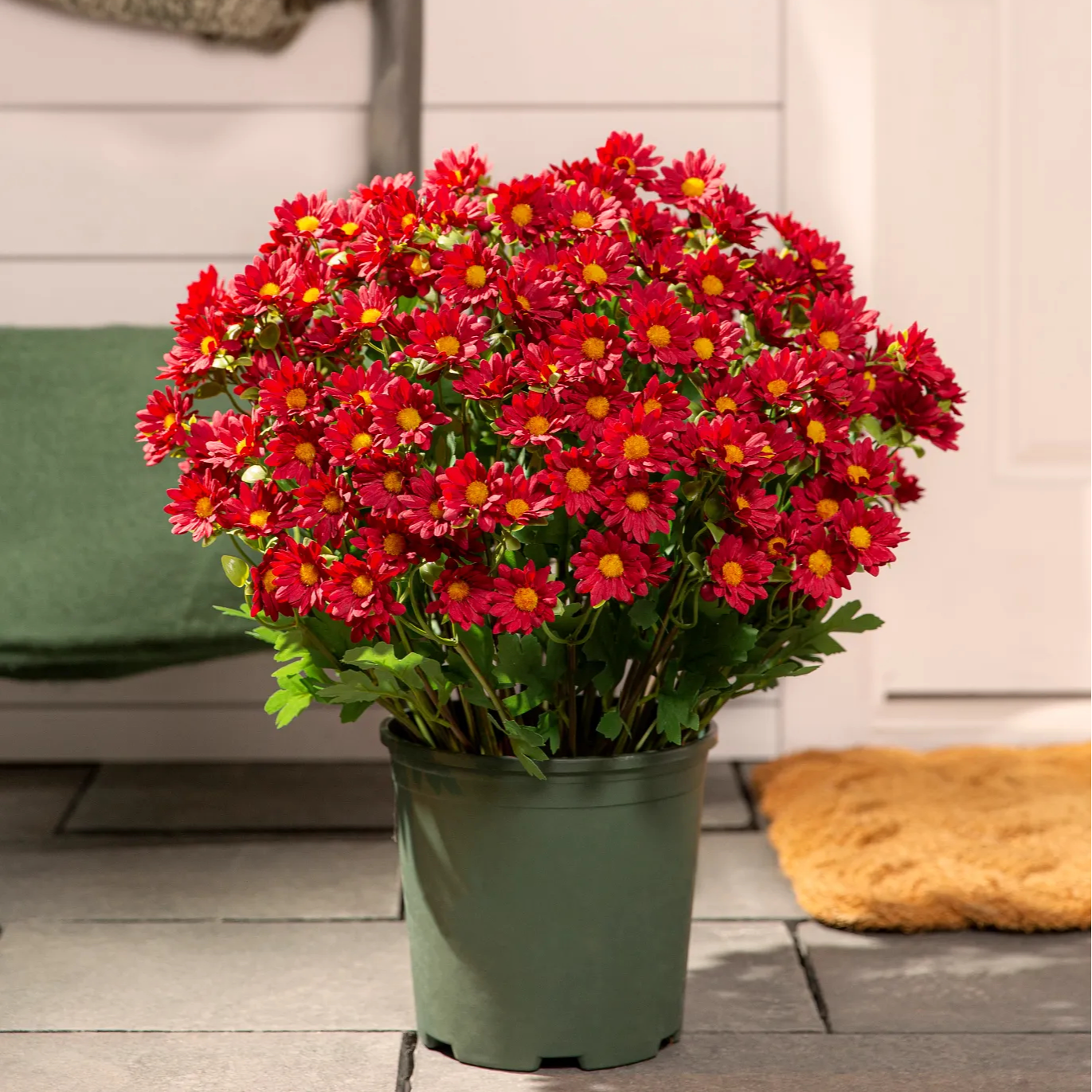 🌼- Künstliche Chrysanthemen für den Außenbereich (Sunset Mums) - UV-beständig, wasserdicht, windfest