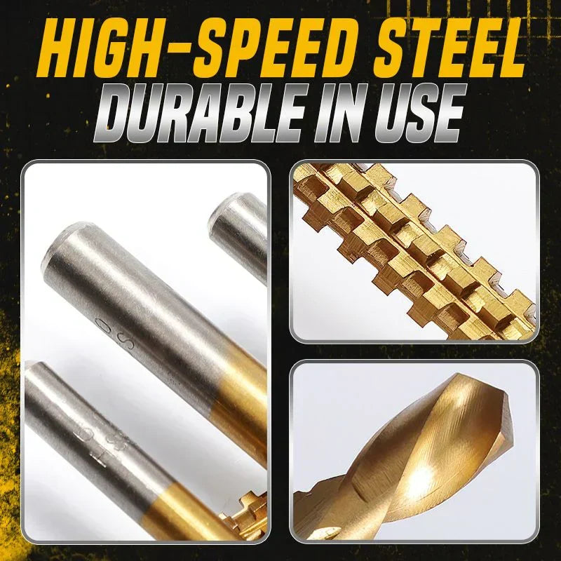 🛠️ Titanbeschichtete HSS-Sägezahnbohrer – 6er-Set 🔩✨
