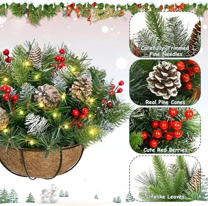 🎄 Weihnachts-Hot-Sale 🏆 Vorbelichtete künstliche Weihnachts-Hängekorb