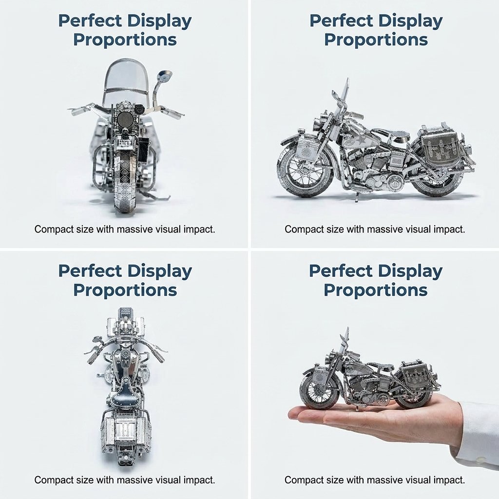 🔥SONDERANGEBOT🔥 3D-Metall-Motorrad-Bausatz aus Silber