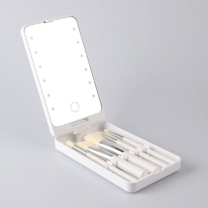 Reise-Makeup-Pinselset mit LED-Licht