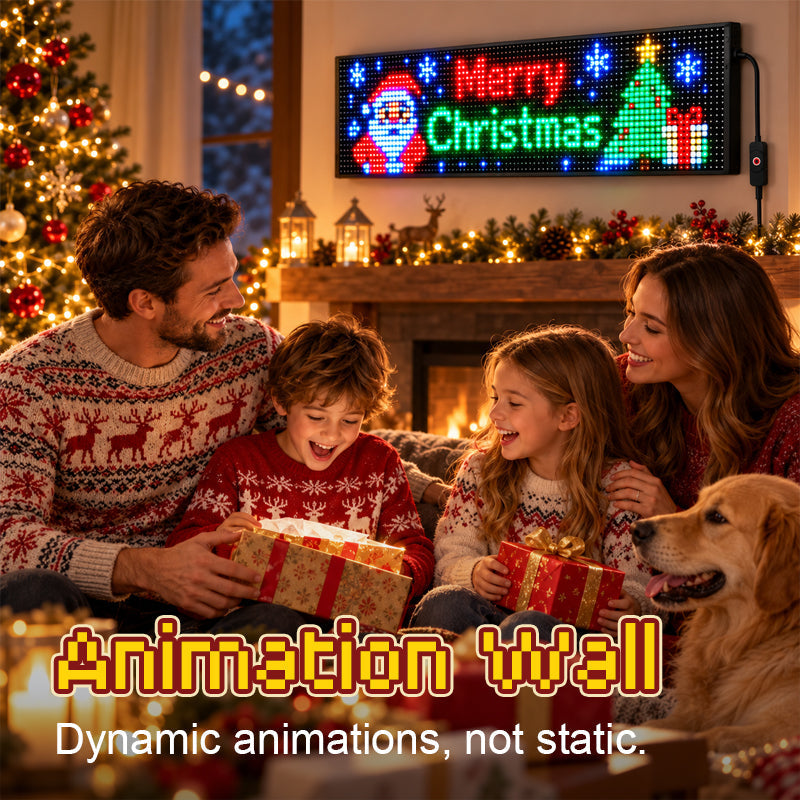 🎅🚗 Animiertes LED-Auto-Display – App-gesteuert, USB-C ✨