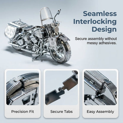 🔥SONDERANGEBOT🔥 3D-Metall-Motorrad-Bausatz aus Silber