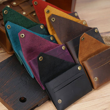 🌟 Vintage Echtes Leder Münz- & Kartenetui 🌟