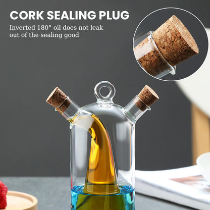 🌟 Double Layered Floating Glass Oil Bottle - Machen Sie das Kochen schöner und genießen Sie jeden Tropfen Gewürz! 🍶✨