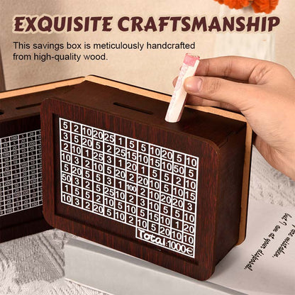 Edle Sparbox aus Holz mit Sparziel ✨ Motivations-Spardose für Groß & Klein 💰