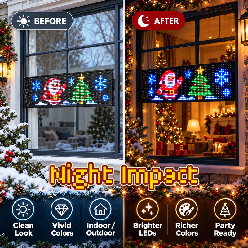 🎅🚗 Animiertes LED-Auto-Display – App-gesteuert, USB-C ✨