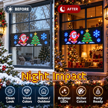 🎅🚗 Animiertes LED-Auto-Display – App-gesteuert, USB-C ✨
