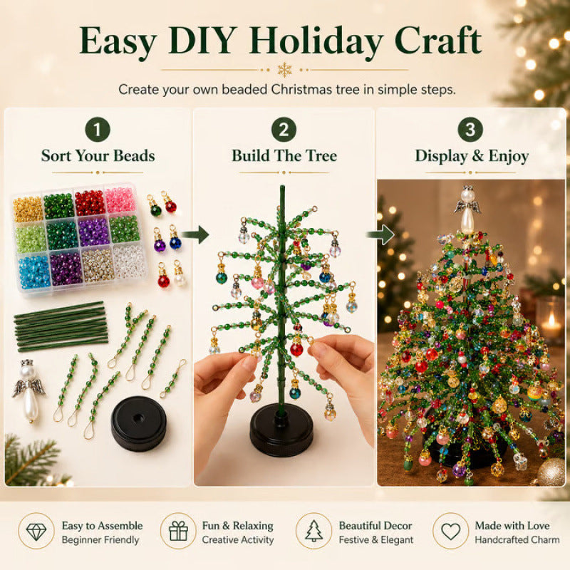 🎄✨ DIY Perlen-Weihnachtsbaum-Set – 🎅Erschaffe Deine Eigene Funkelnde Weihnachtsdekoration