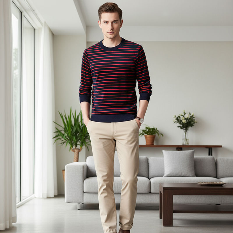 👕Gestreifter Herrenpullover✈️2 kaufen, Versandkostenfrei