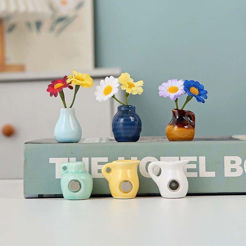 🌼 Keramische Minivasen als Kühlschrankmagnet