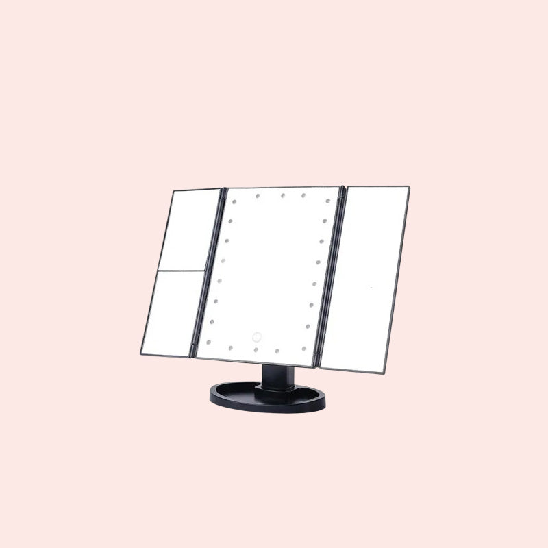 Dreiseitiger klappbarer Led-Makeup-Spiegel