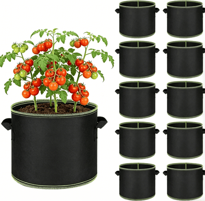🌱🌸🍅 Schwere belüftete Stofftöpfe mit Griffen für Gemüse, Blumen & Obst