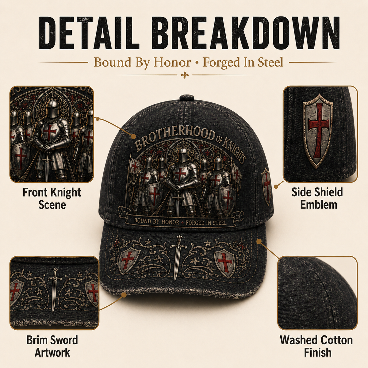 ⚔️ Durch Ehre gebunden, in Stahl geschmiedet – Templer-Cap 🛡️🔥