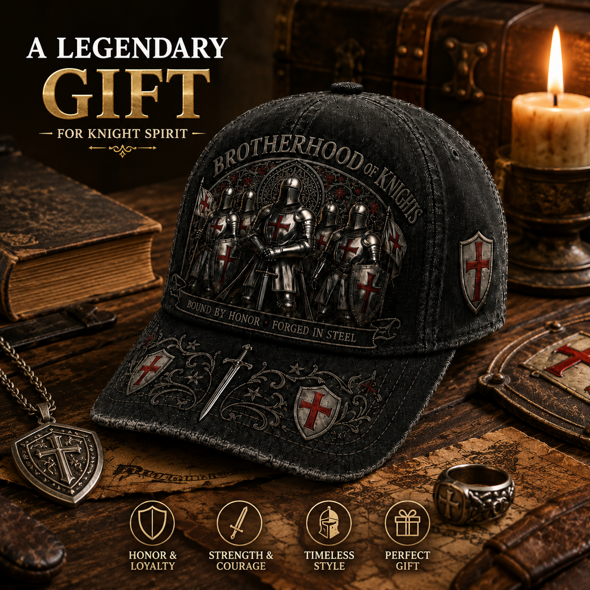 ⚔️ Durch Ehre gebunden, in Stahl geschmiedet – Templer-Cap 🛡️🔥